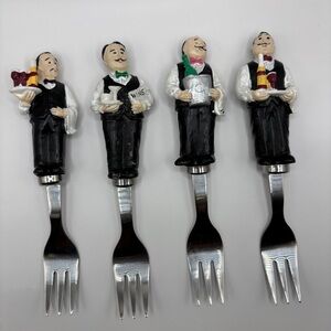 Guy Buffet Handcrafted Stainless Steel Cocktail Forks, Set of 4